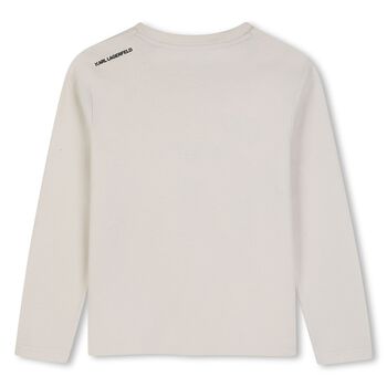 Boys Beige Ikonik Karl Long Sleeve Top 