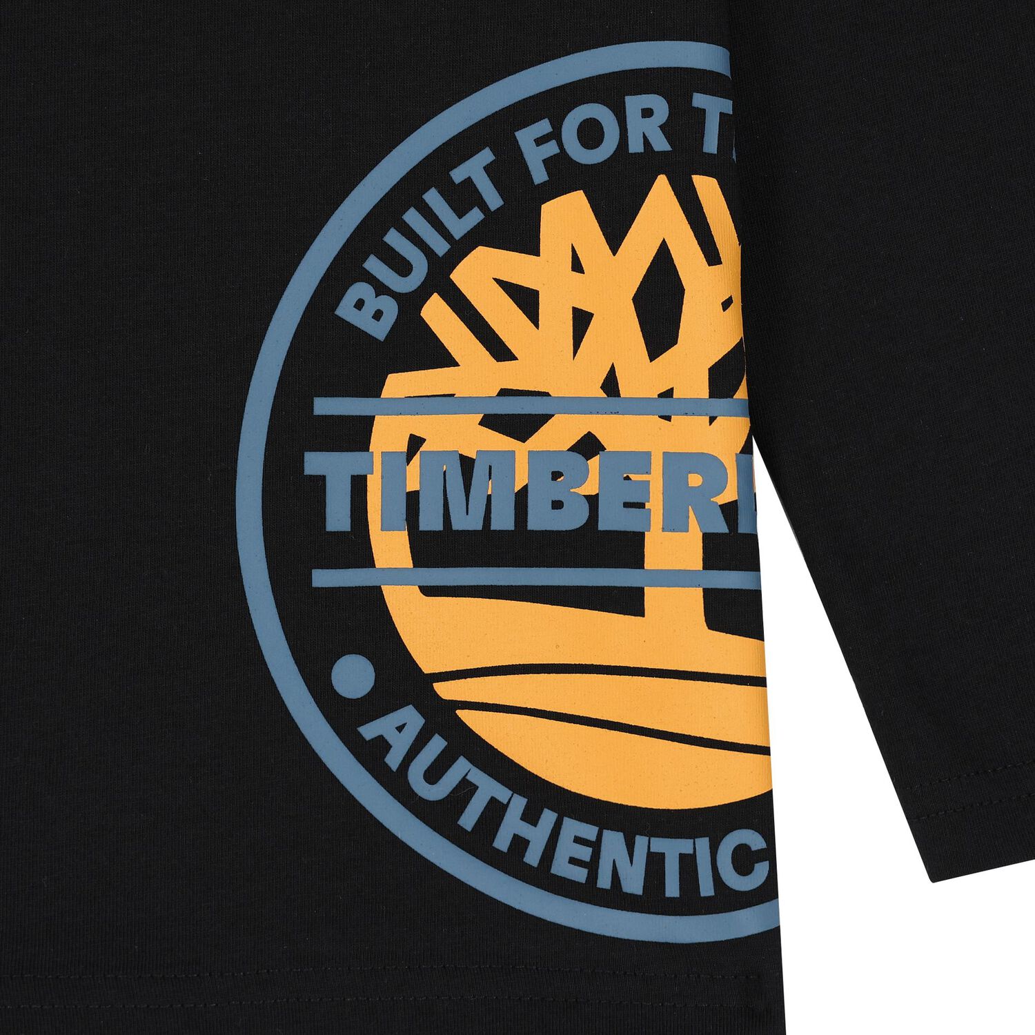 توب أولاد بأكمام بالشعار باللون الأسود, 1, hi-res