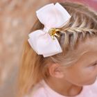 Girls Pink Bow Hairclip, 1, hi-res