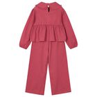 Girls Pink Trousers Set, 1, hi-res