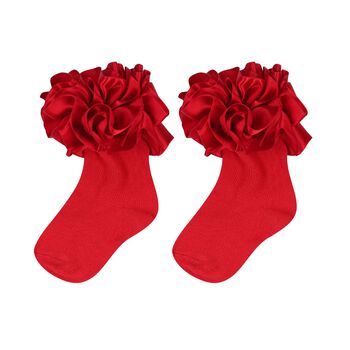 Baby Girls Red Ruffled Socks