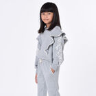 سويت شيرت بنات بالشعار باللون الرمادي, 1, hi-res