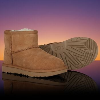 Beige Classic Mini II Suede Boots