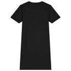 Girls Black Logo Dress, 1, hi-res