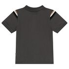 Younger Boys Grey Logo Polo Shirt, 1, hi-res