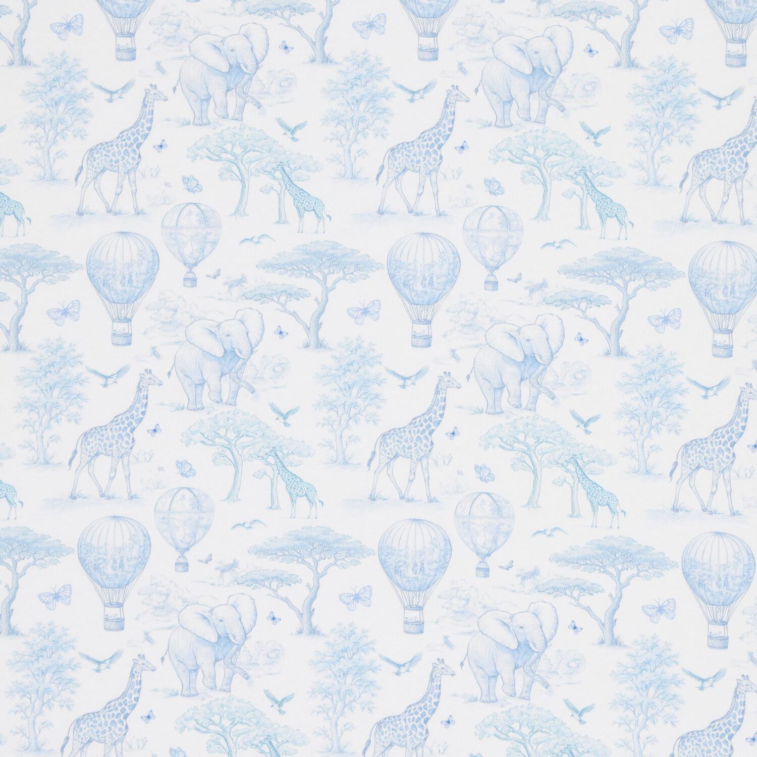 Baby Boys White & Blue Africa Blanket, 1, hi-res