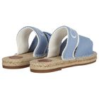 Girls Mini Me Blue & Beige Logo Sliders , 1, hi-res