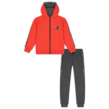 Boys Red & Grey Tracksuit