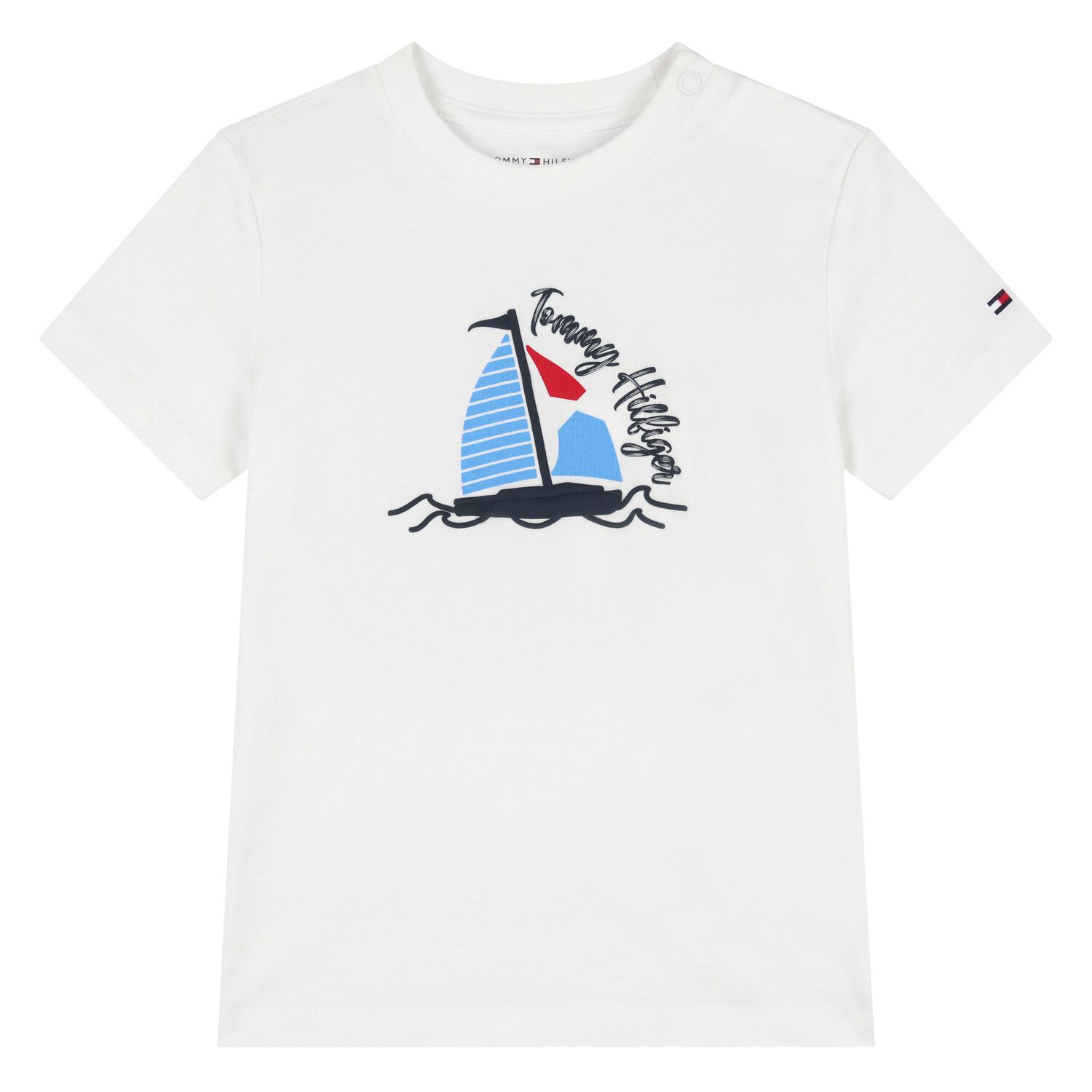 Younger White Sailboat Logo T-Shirt, 1, hi-res