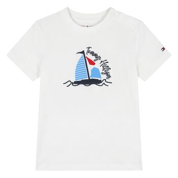Younger White Sailboat Logo T-Shirt