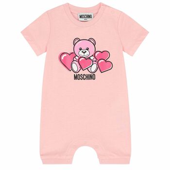 Moschino Baby Pink Logo Romper, 1 Baby Pink Logo Romper