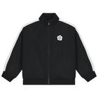 Girls Black Logo Zip Up Top, 1, hi-res