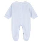 Baby Boys White & Blue Dot Babygrow, 2, hi-res