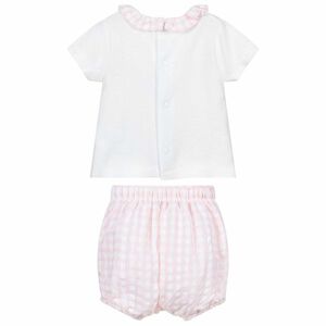 Baby Girls White & Pink Shorts Set