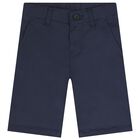 Boys Navy Blue Chino Shorts, 3, hi-res
