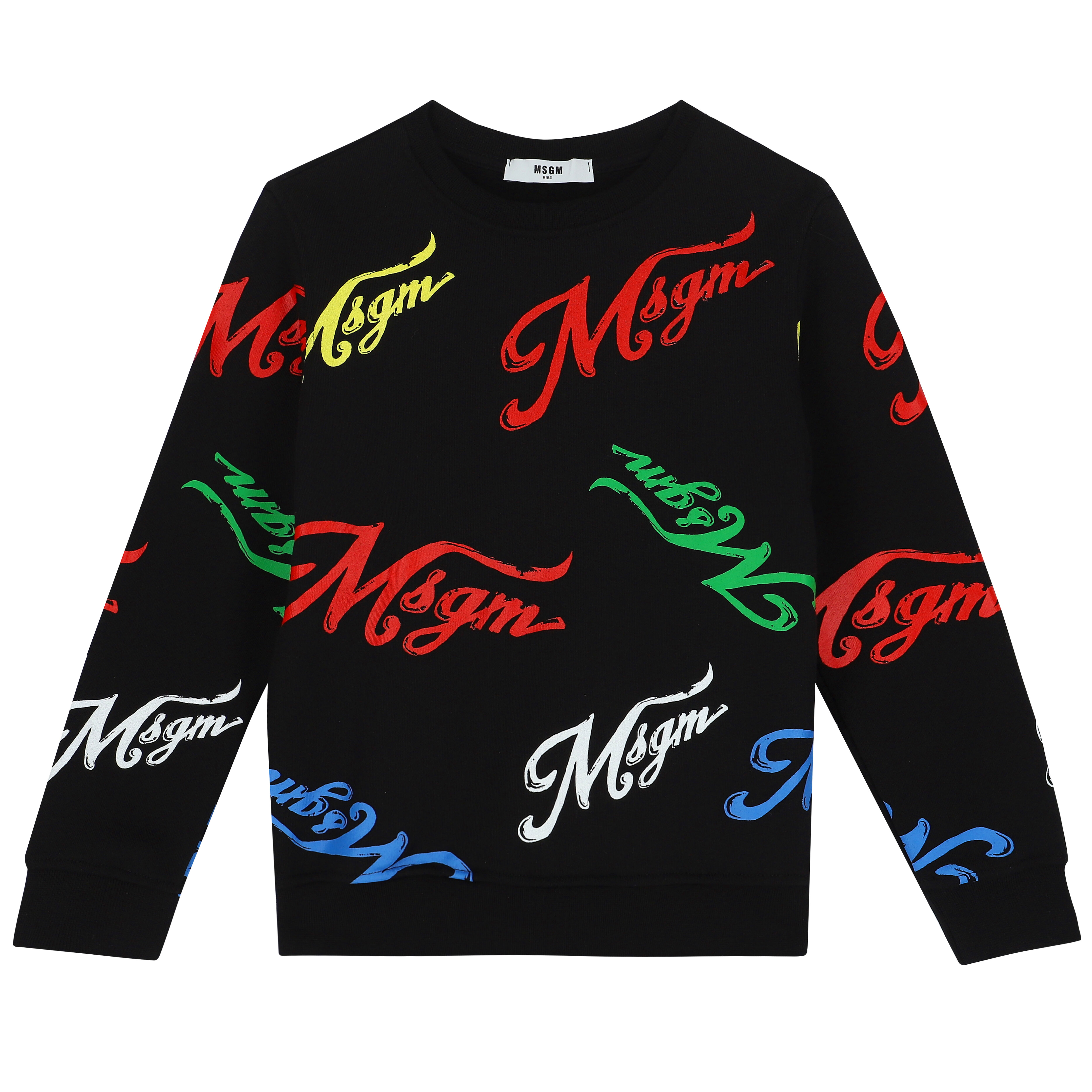 MSGM Boys Black Logo Sweatshirt Junior Couture Kuwait