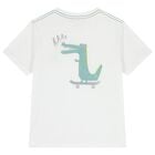 Boys White Crocodile T-Shirt, 1, hi-res