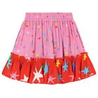 Girls Pink Stars Skirt, 1, hi-res