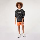 Boys Neon Orange Logo Swim Shorts, 1, hi-res