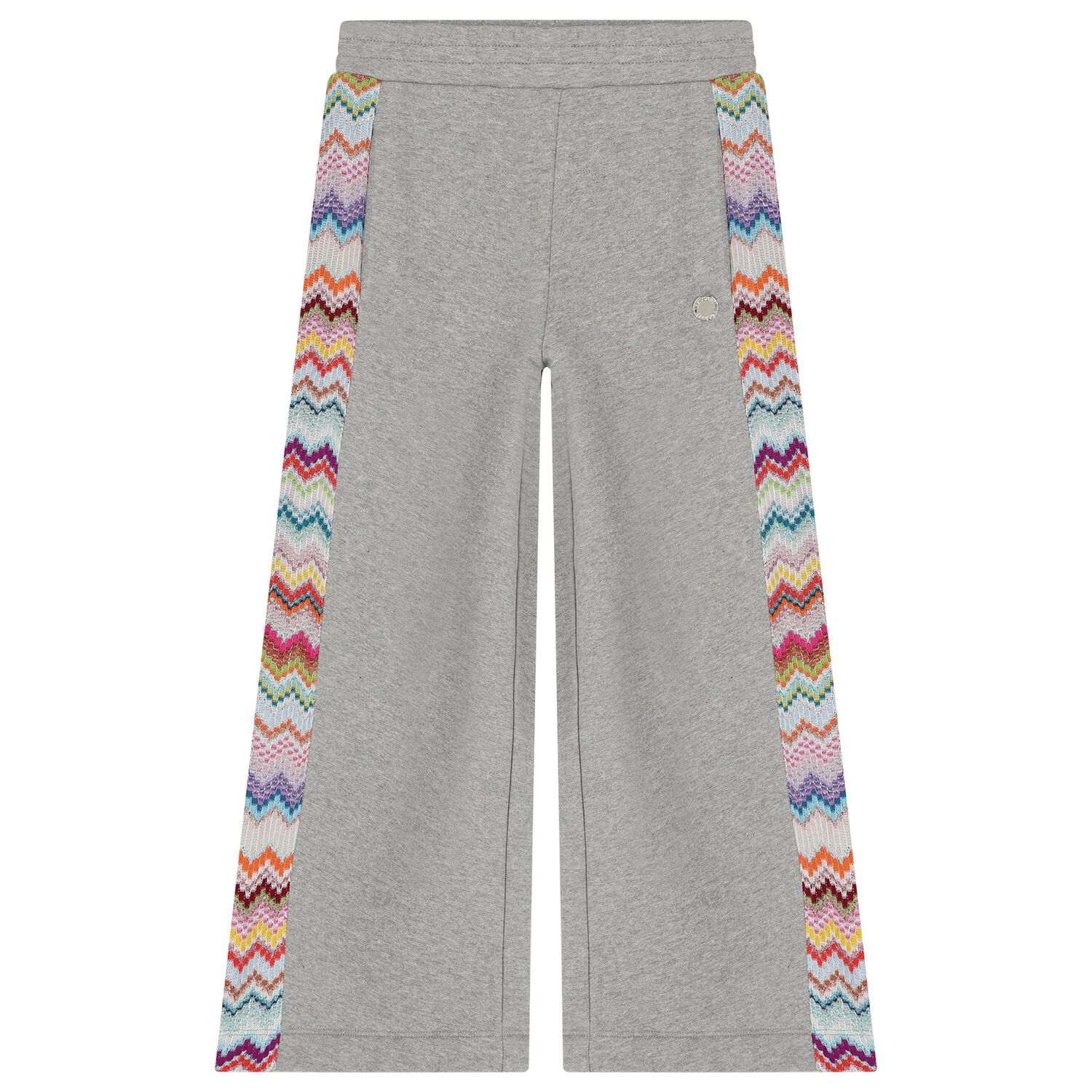 Girls Grey Zigzag Glittery Trousers, 1, hi-res