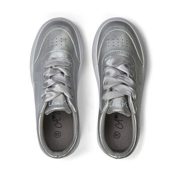 Girls Silver Logo Chunky Trainers