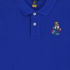 Boys Blue Polo Bear Polo Shirt, 1, hi-res