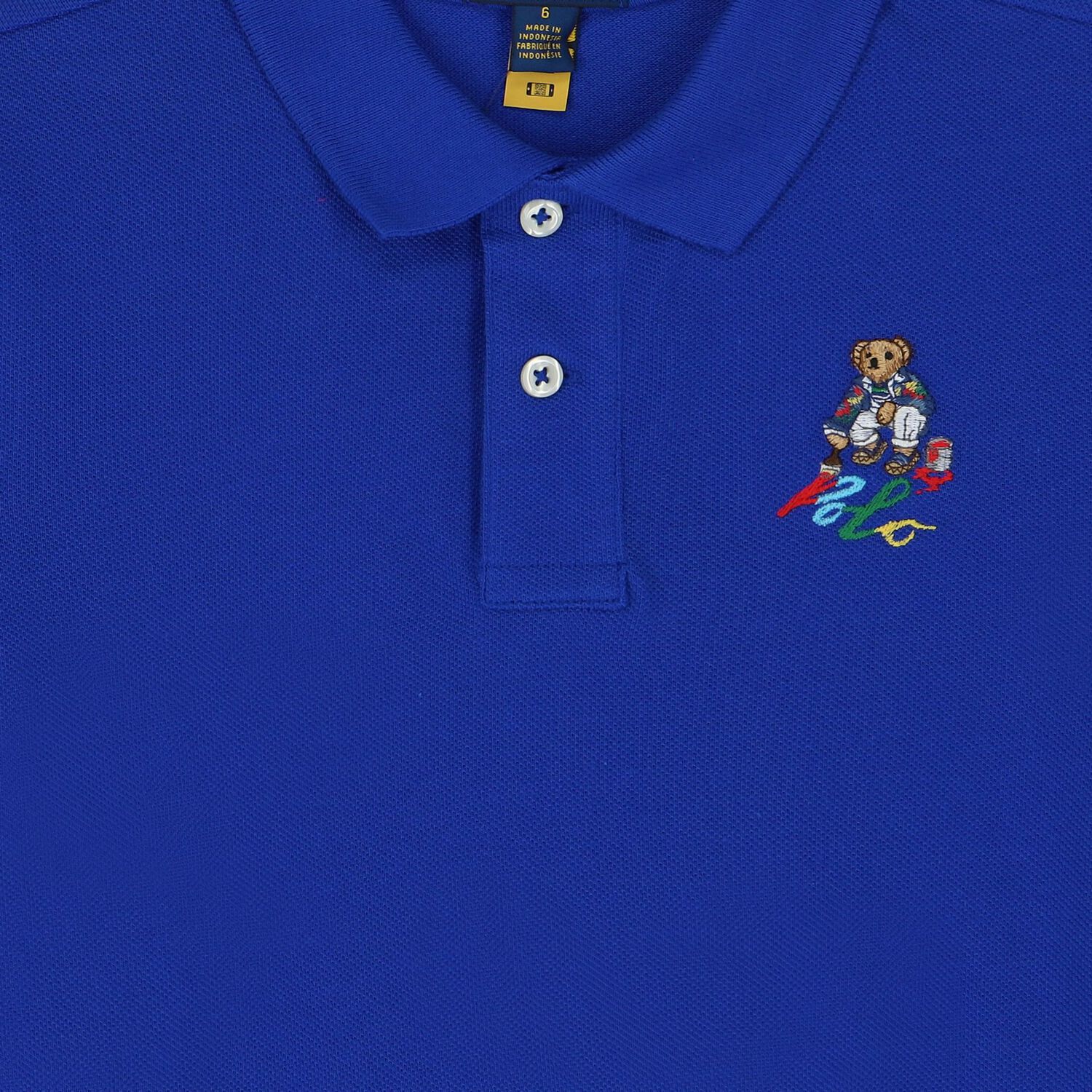 Boys Blue Polo Bear Polo Shirt, 1, hi-res image number null