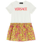 فستان بنات باللون العاجى والوردى والاصفر, 1, hi-res