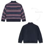 Boys Navy Blue Reversible Puffer Jacket, 1, hi-res