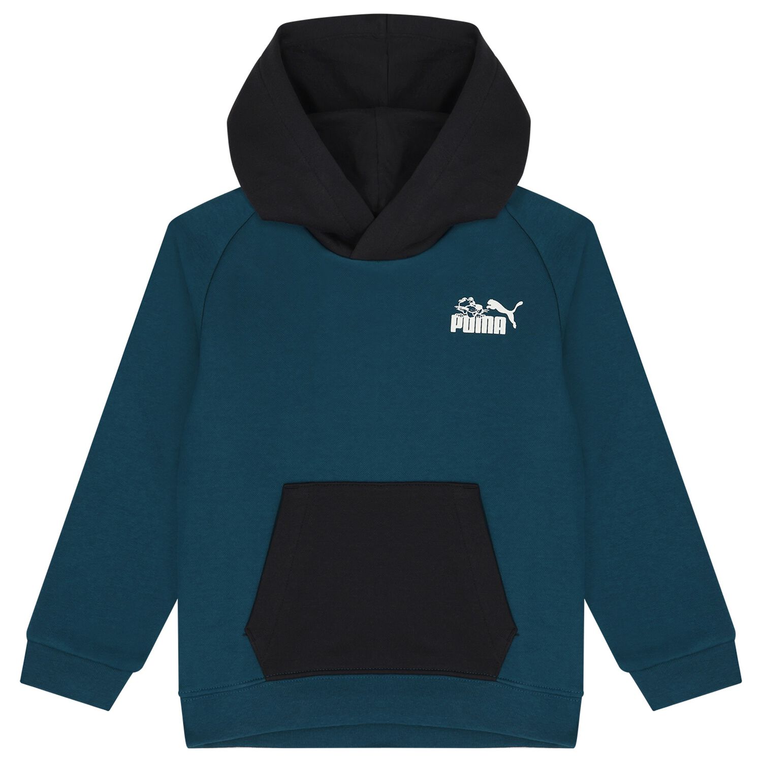 Boys Black & Blue Logo Hooded Top, 1, hi-res