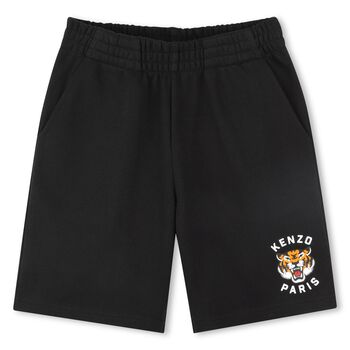Boys Black Tiger Logo Shorts