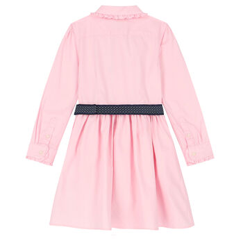 Girls Pink Logo Shirt Dress