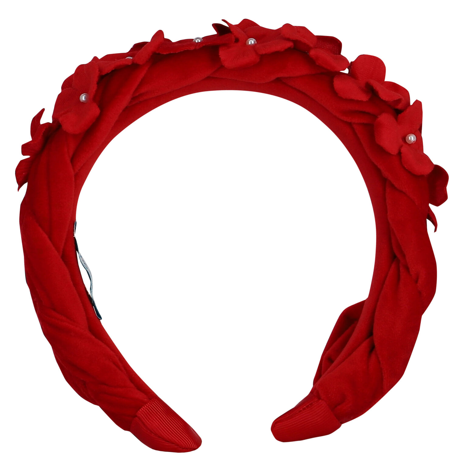 Girls Red Velvet Flower Headband, 1, hi-res image number null