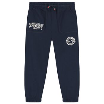 Boys Navy Blue Logo Joggers