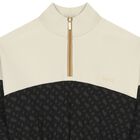 Girls Ivory & Black Logo Dress, 1, hi-res