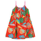 Girls Red Leaves Dress, 1, hi-res