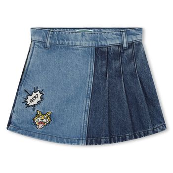 Girls Blue Logo Denim Skirt