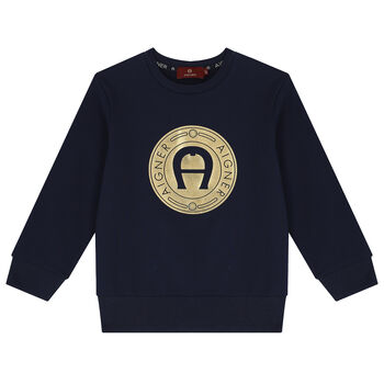 Boys Navy Logo Sweatshirt