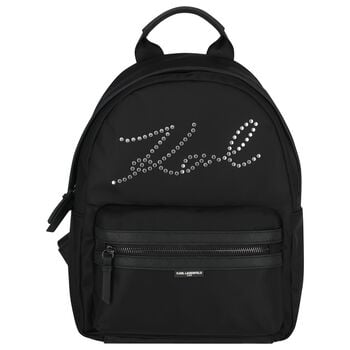Girls Black Logo Backpack