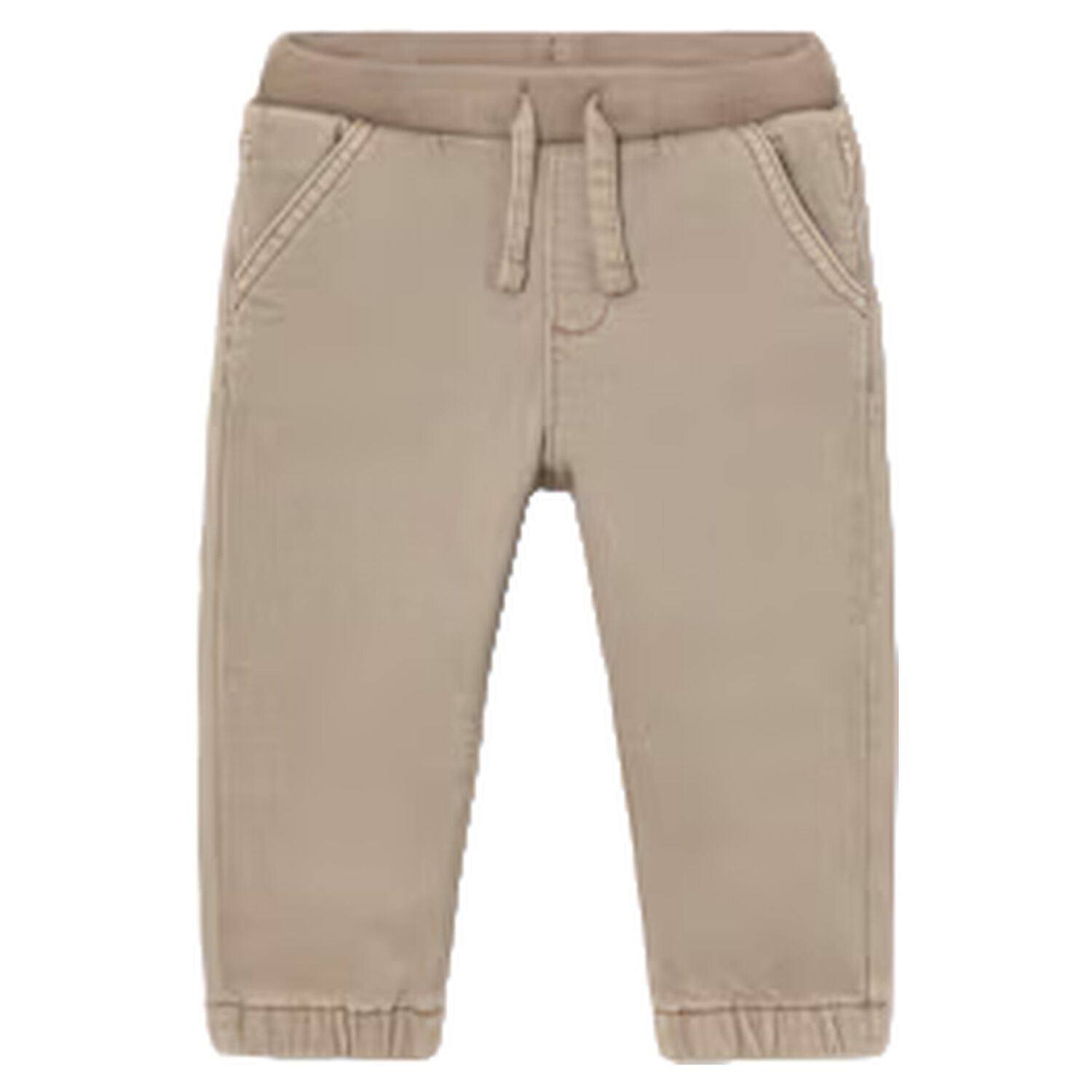 Younger Boys Beige Joggers, 1, hi-res