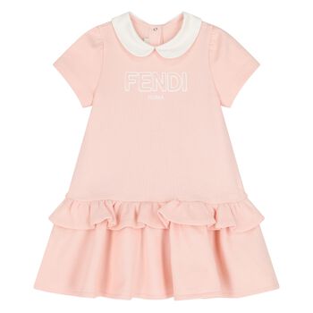 Younger Girls Pink Logo Dress