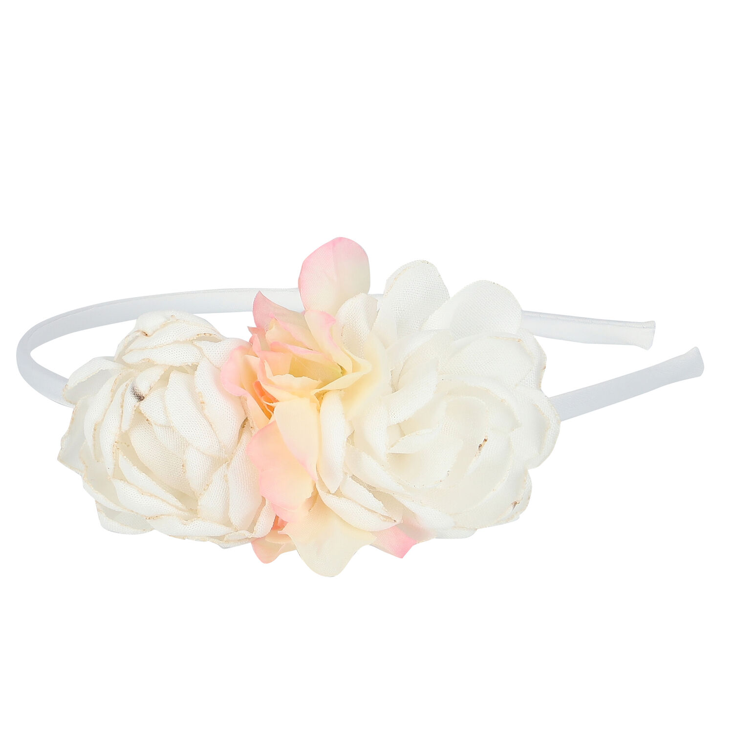 Girls White Flower Headband, 3, hi-res image number null