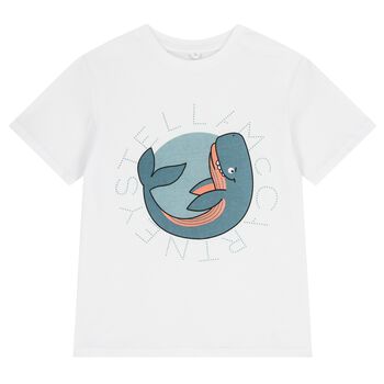 Boys White Whale Logo T-Shirt