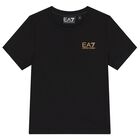 Boys Black Logo T-Shirt, 5, hi-res