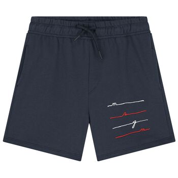 Boys Navy Blue Logo Shorts
