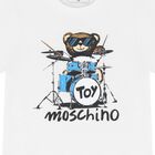White Logo Drummer Bear T-Shirt, 1, hi-res