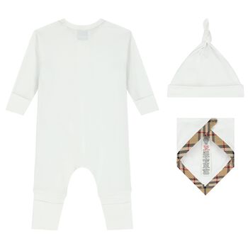 White & Beige Romper Gift Set