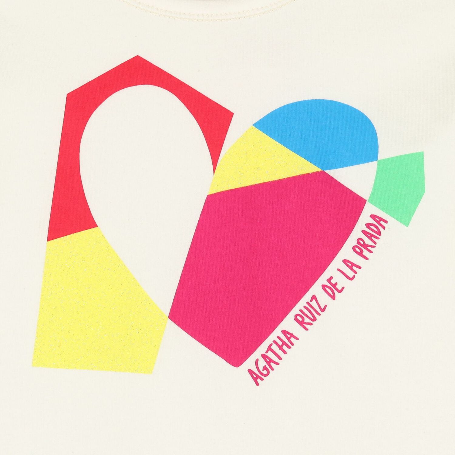 سويت شيرت بنات بالشعار باللون العاجي, 1, hi-res