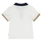 Younger Boys White Logo Polo Shirt, 1, hi-res