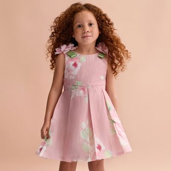Girls Pink Floral Dress